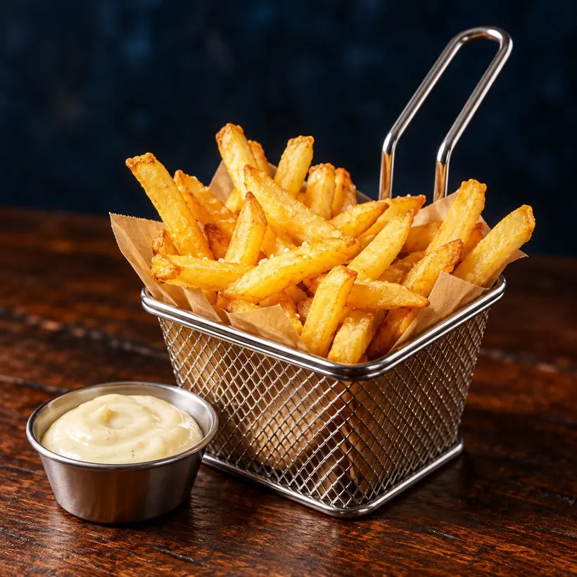 Classic Fries — fritas e molho em composição ilustrativa